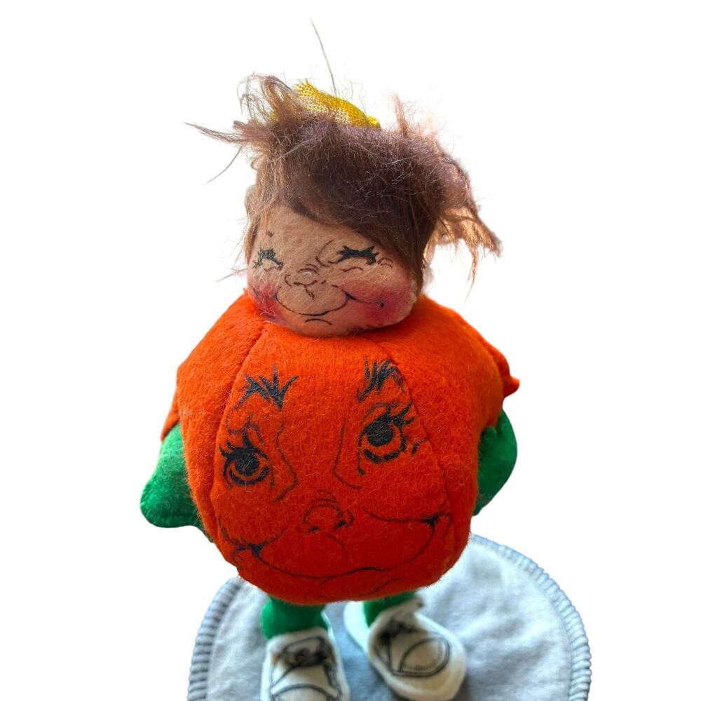 Annalee Pumpkin Kid Doll Decoration - Picture 2 of 9